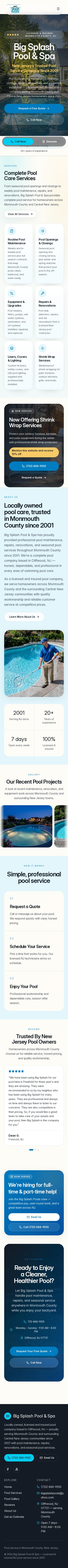 Big Splash Pool & Spa mobile preview